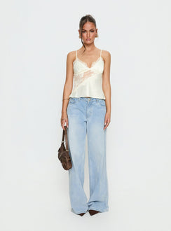Annamari Lace Satin Cami Top Cream