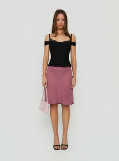 Anikka Off-Shoulder Korsett-Top mit Spitze Schwarz