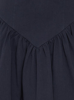 Esatora Halter Flare Minikleid Navy