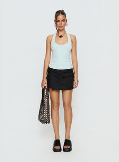 Baseline Scoop Halter Rib Vest Icy Blue