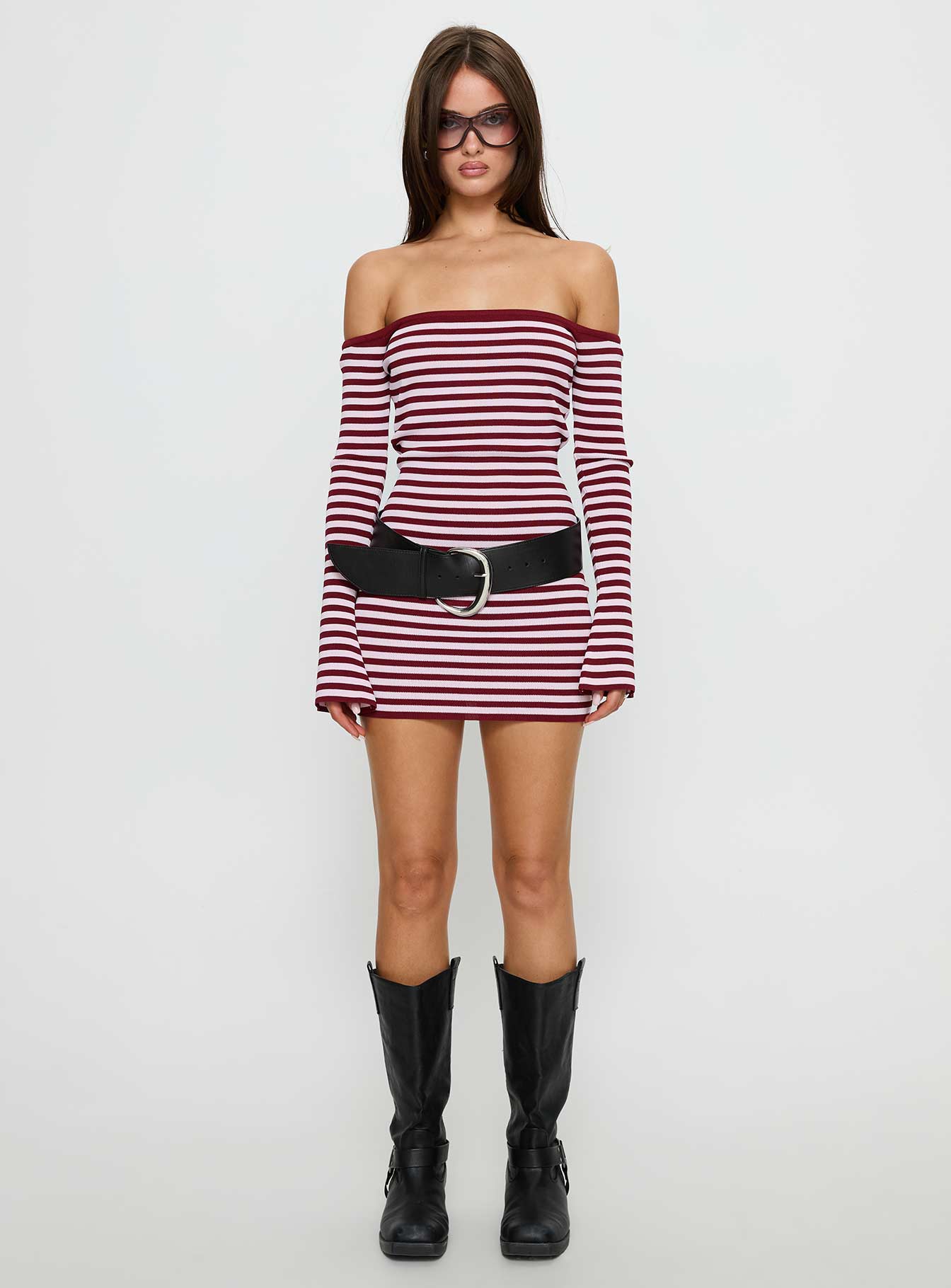 You Wish Long Sleeve Knit Mini Dress Multi