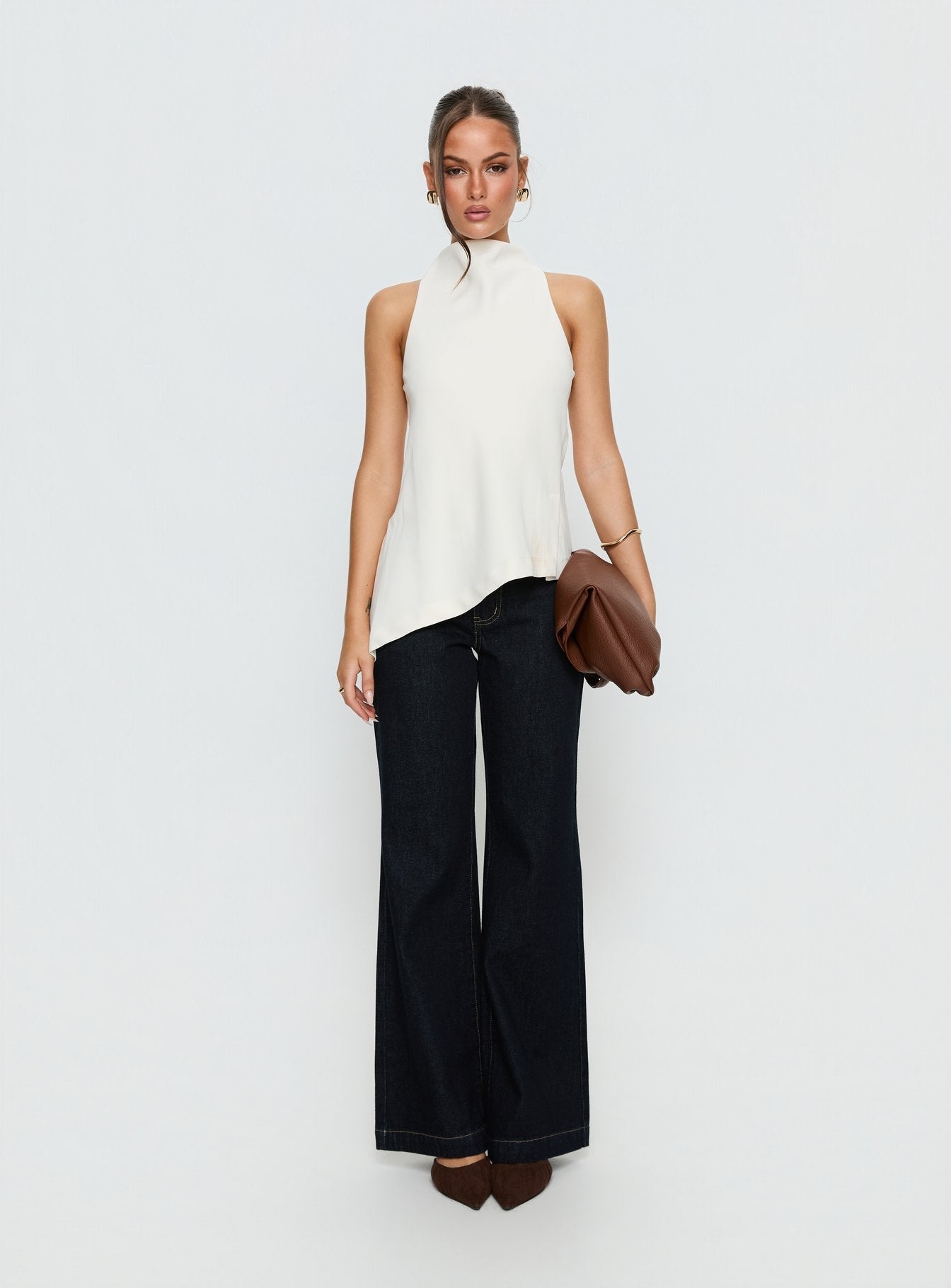 Days Get Dark Asymmetrical Top Cream