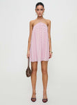 Moonlit Mini Dress Pink Stripe Petite