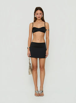 Edeniah Satin Mini Skirt Black