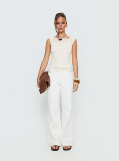 Skaia Layered Sheer Top Cream