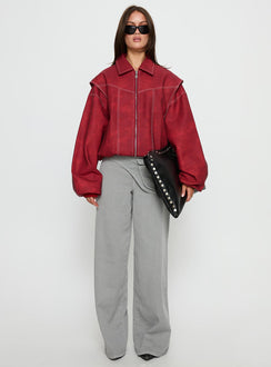 Vista Bomber Jacket Crimson