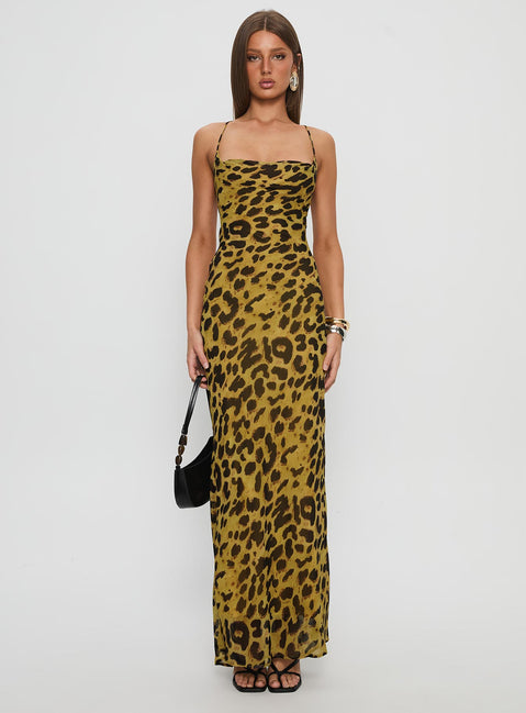 Celena Maxi Dress Leopard