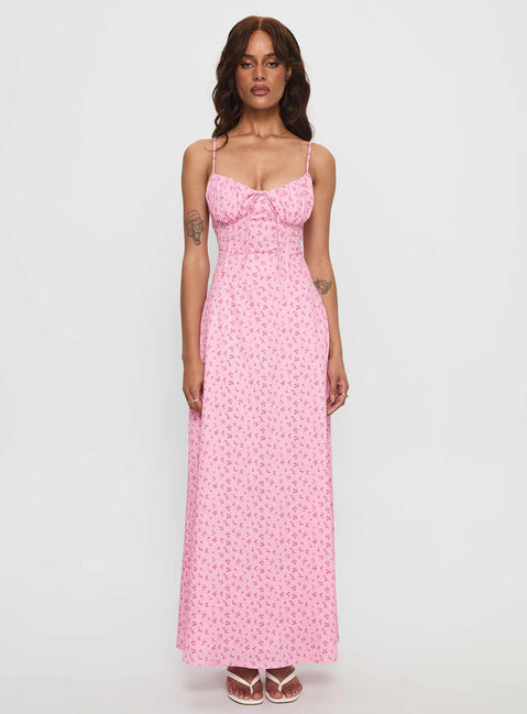Members Only Maxi Dress Pink Floral