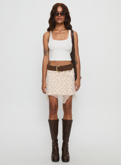   front view of model wearing Princess Polly Aeloria Midi Skirt Multi Mini Skirts 