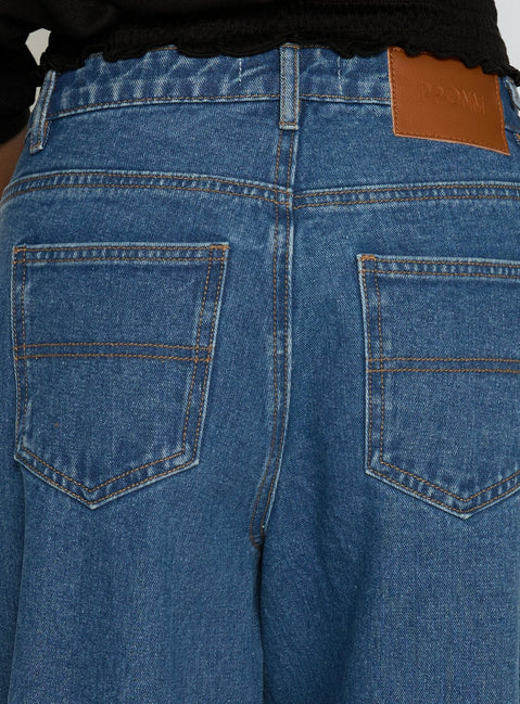 product Princess Polly Naylor Mid Rise Wide Leg Jeans Mid Blue Wash Mid Rise Jeans 
