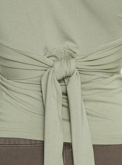 Madelon Long Sleeve Wrap Top Sage