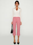 Mignonette Capri Pant Red Gingham