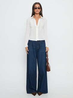 When You Sleep Long Sleeve Top White