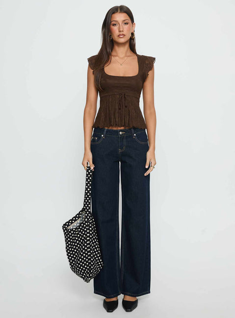 Auroraah Frill Top Chocolate