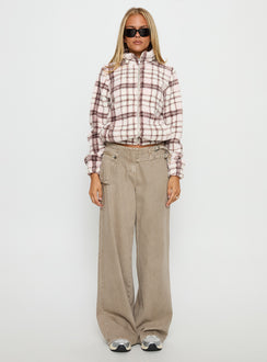 Vannessa Collared Jacket Pink Check