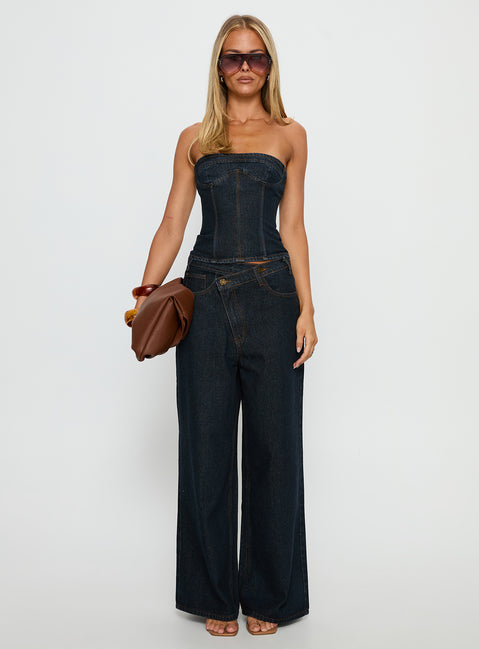 Sweetness Strapless Top Indigo