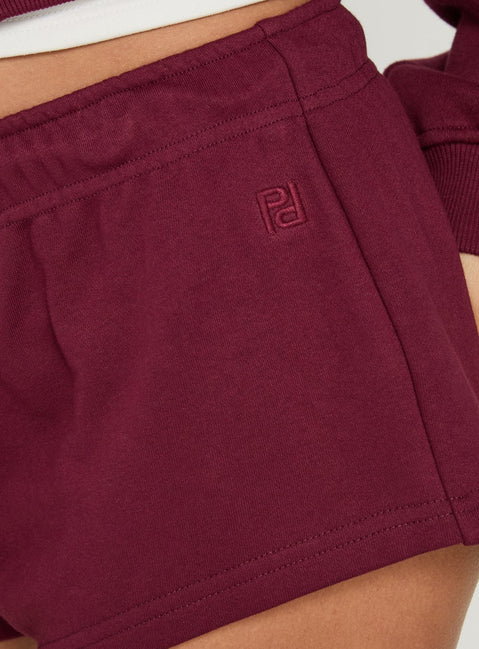 Quinncy Low Rise Sweat Shorts Cherry