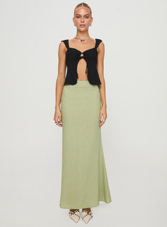 front view of model wearing Princess Polly Moshe Top Black Sleeveless Sweetheart 