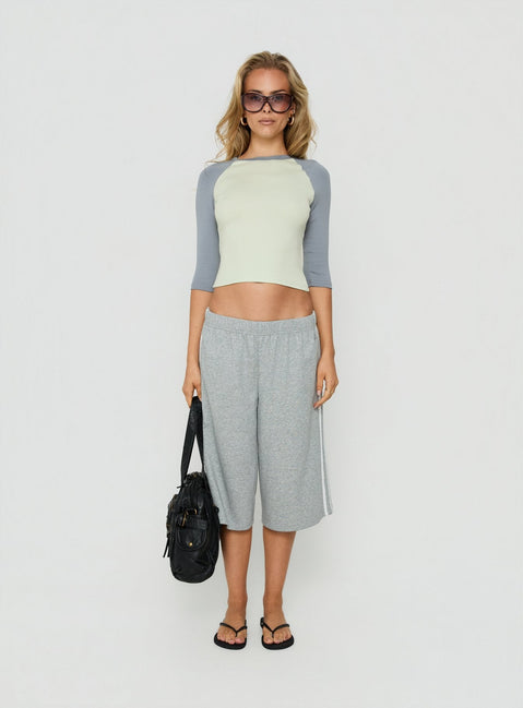 Kikkie 3/4 Sleeve Raglan Jelly Mint / Grey