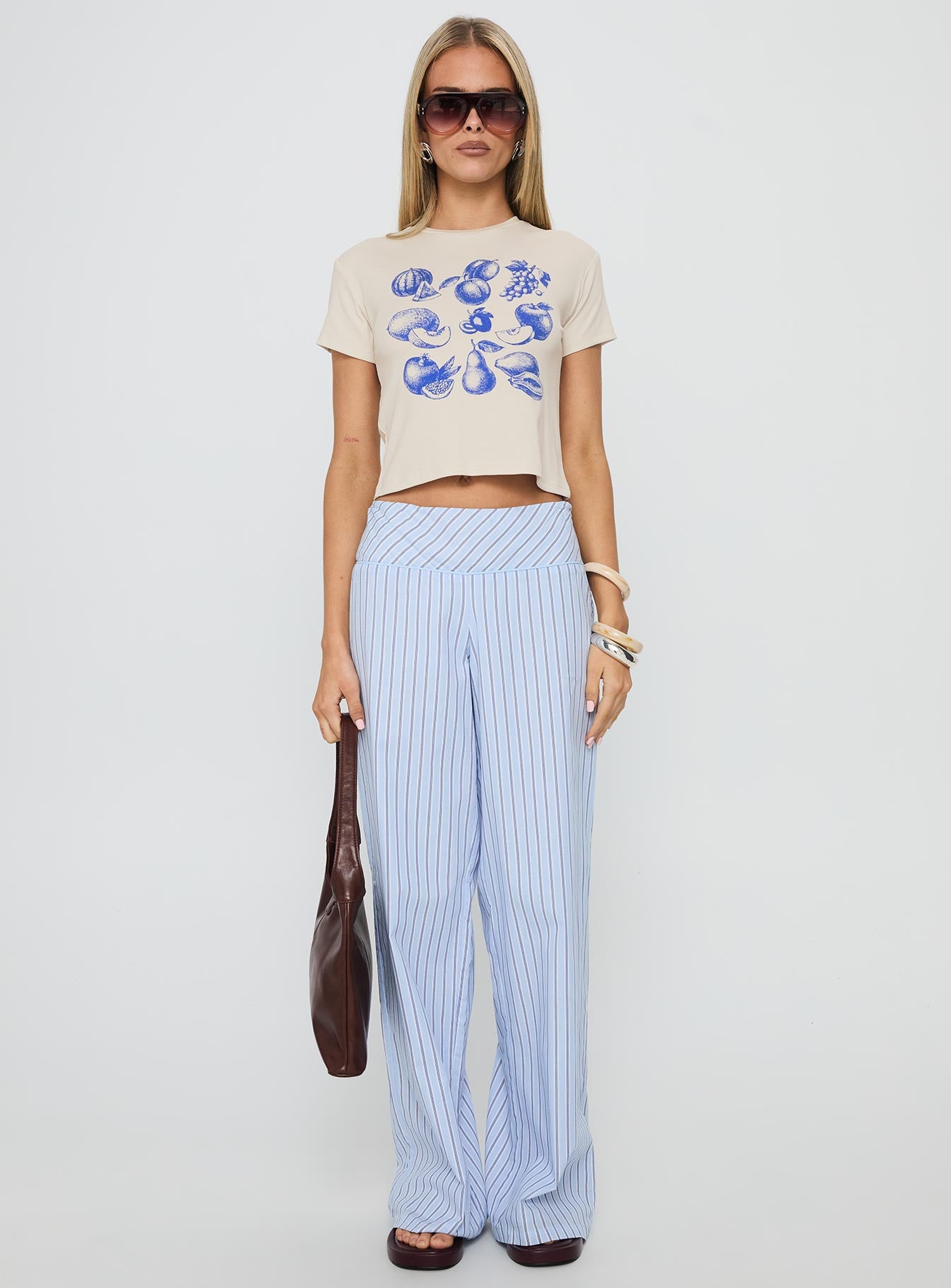 Veggie Patch Graphic Top Grey