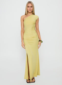 Yvonna Ruched Maxi Dress Citrus