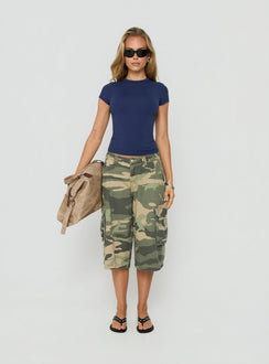 Daily Define Crew Neck Short Sleeve Top Navy