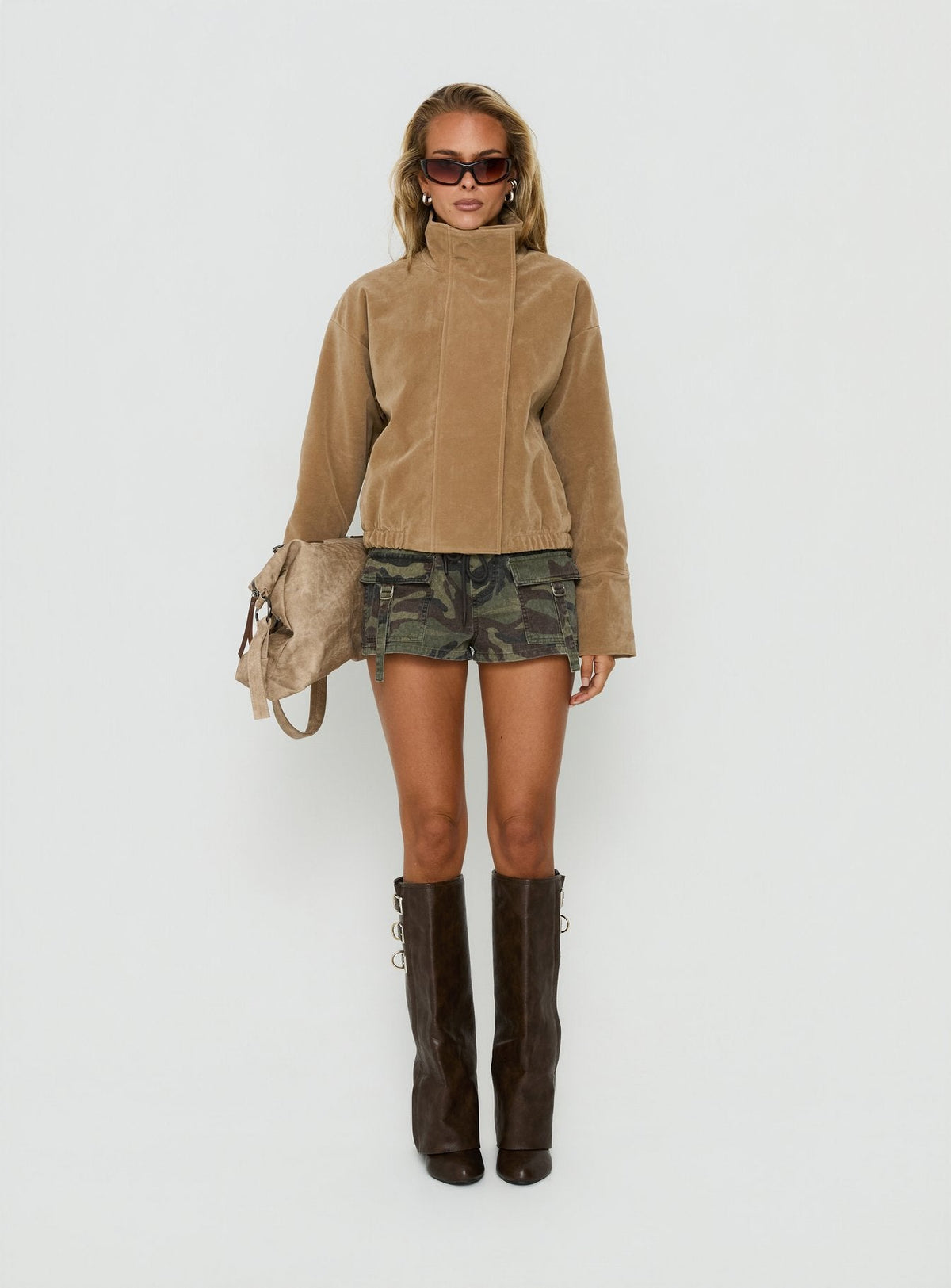 Tayne Funnel Neck Jacke Karamell