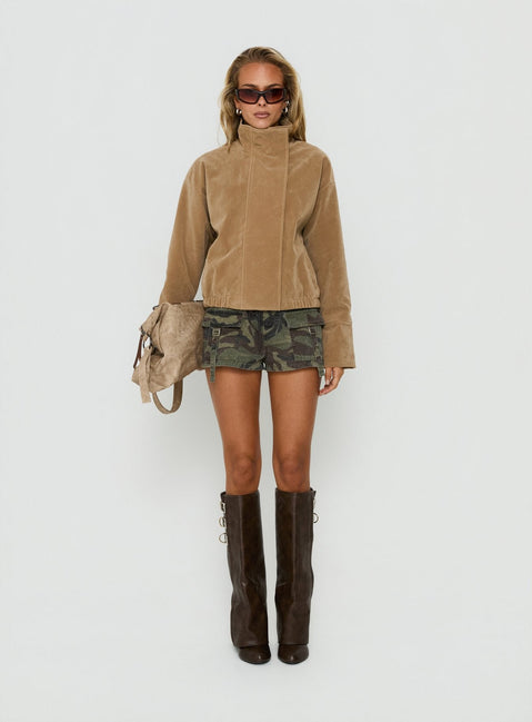 Tayne Funnel Neck Jacke Karamell