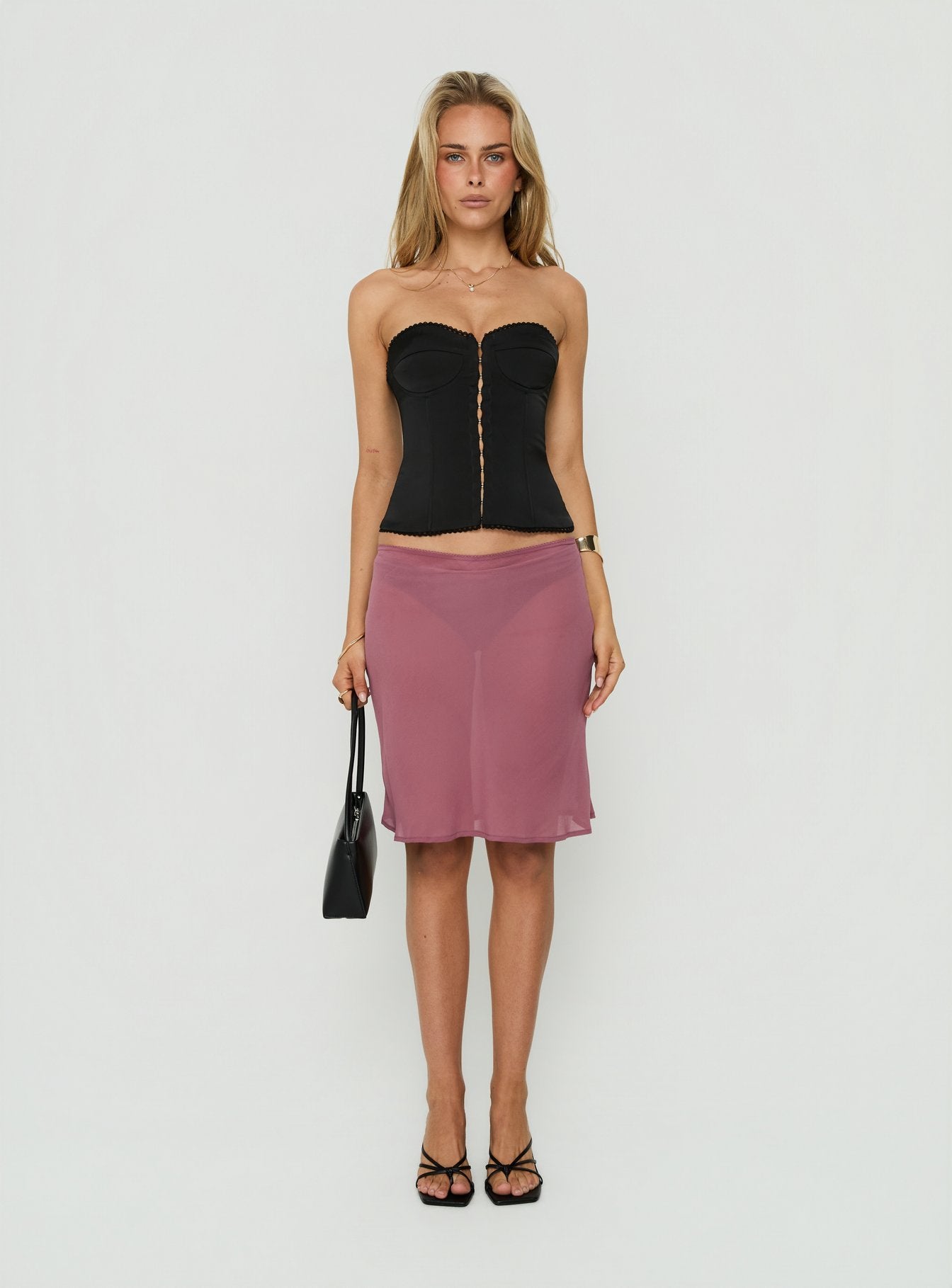Jazzy Strapless Corset Top Black