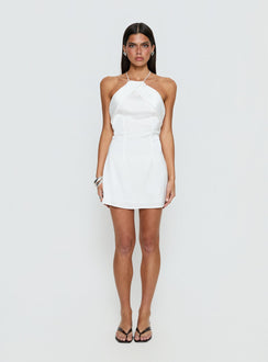 Amberlee Ruched Mini Dress White