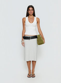 Baseline V Neck Rib Vest Top White