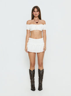 Corabel Ruffle Skort White