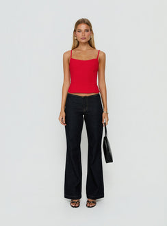 Elanah Strukturiertes Camisole-Top Rot