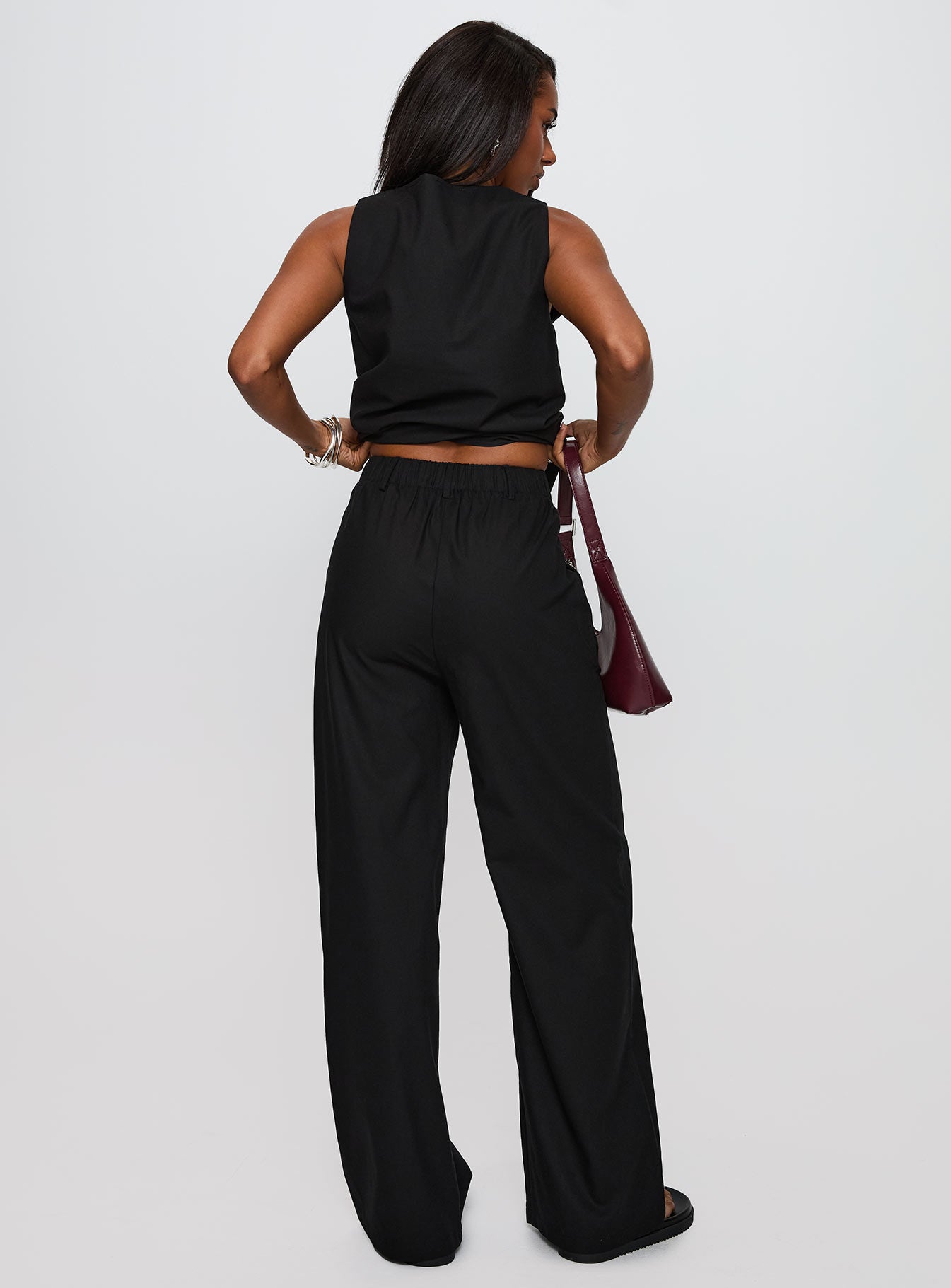 Elegance Tie Front Set Black