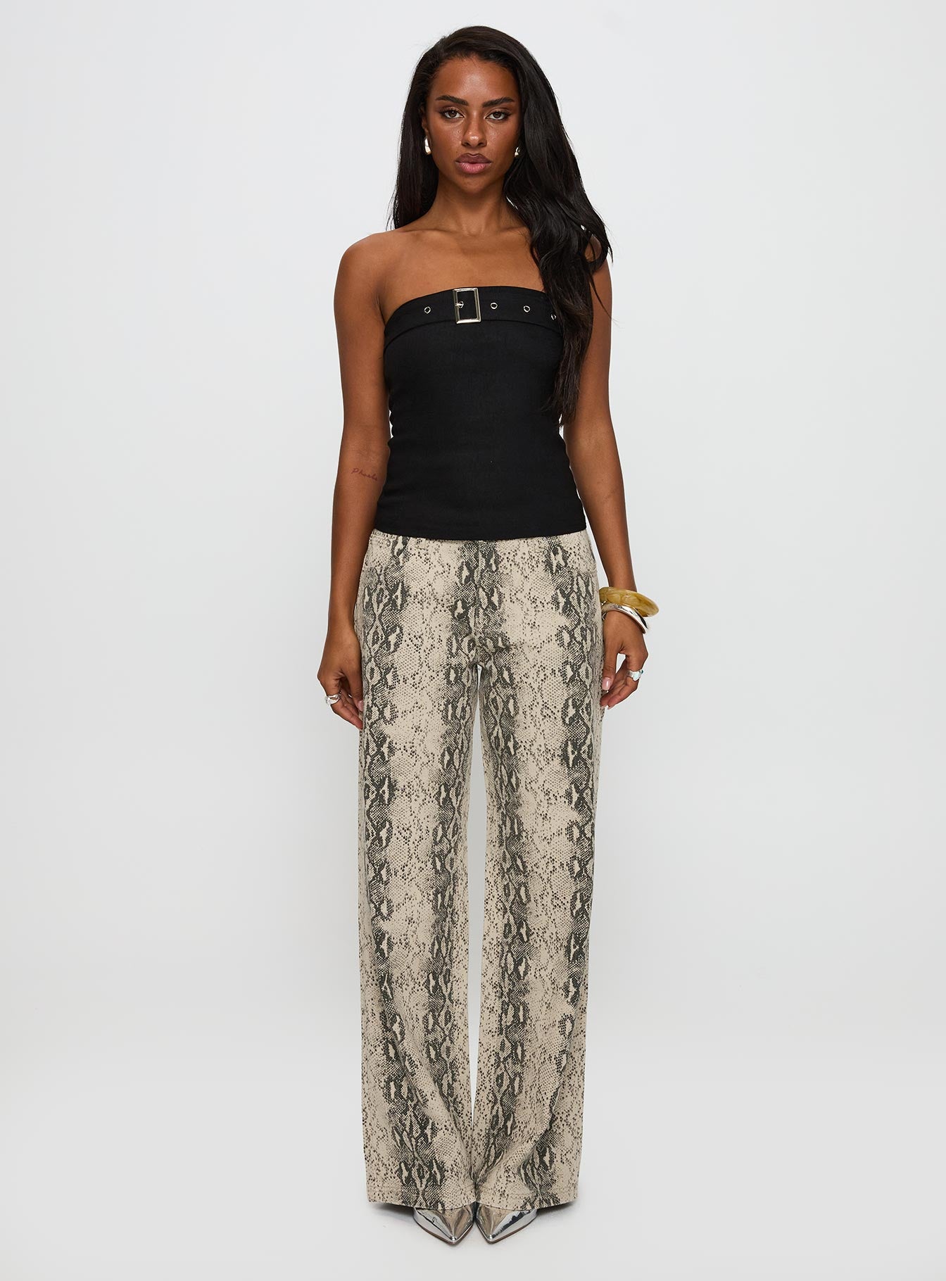 Serpentina Straight Leg Jeans Snake Mid Rise 