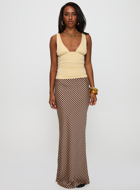   front view of model wearing Princess Polly Eliena Maxi Skirt Multi Maxi 