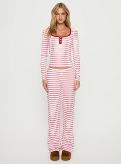 Slumber Party Sleep Rib Trousers Pink Stripe