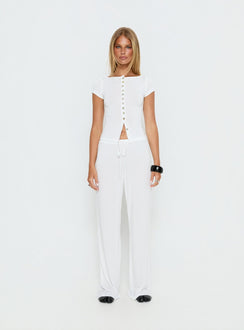 Gavrielle Jersey Wide Leg Trousers White