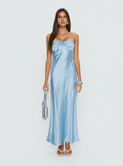 Fireproof Halter Maxi Dress Baby Blue