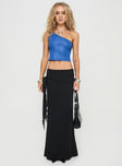  Crop top One shoulder style, sparkly material, slim fit  Good stretch, unlined