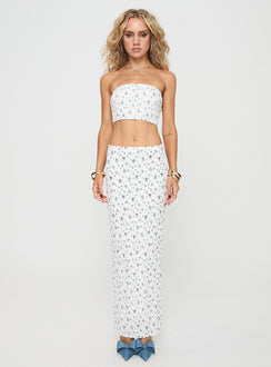 Matching set Cropped tube top, elasticated bust & waistband, lettuce edge hem, split in hem Good stretch, fully lined