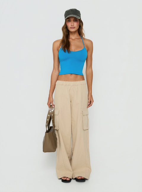 Cecilly Trim Racerback Top Blue
