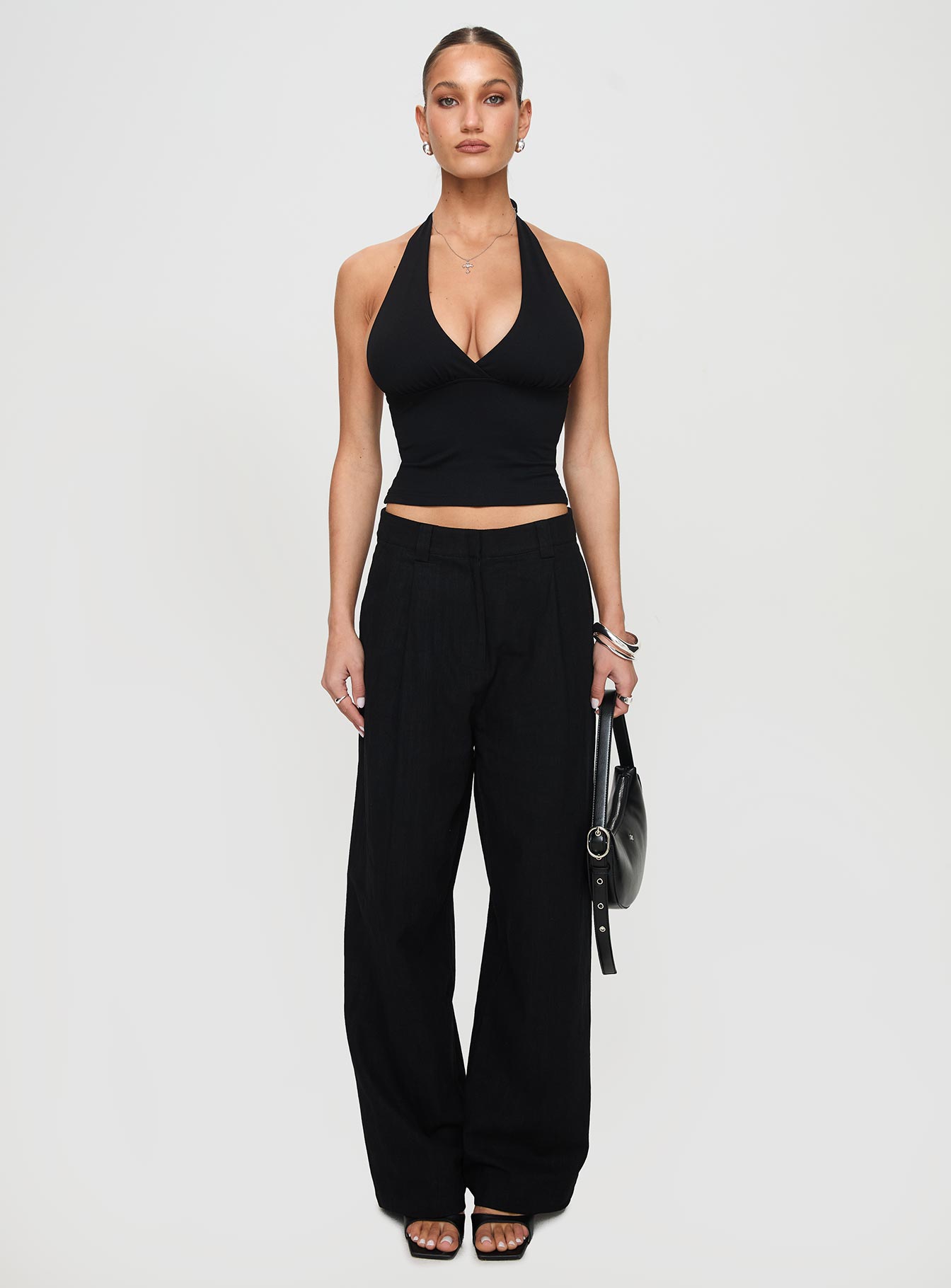 Whimsy Halter Top Black Petite