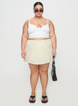 front view of model wearing Princess Polly Greyer Top White Curve Sleeveless Plunger 