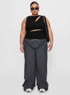 Ablaze Cut Out Top Black Sleeveless High Neck 