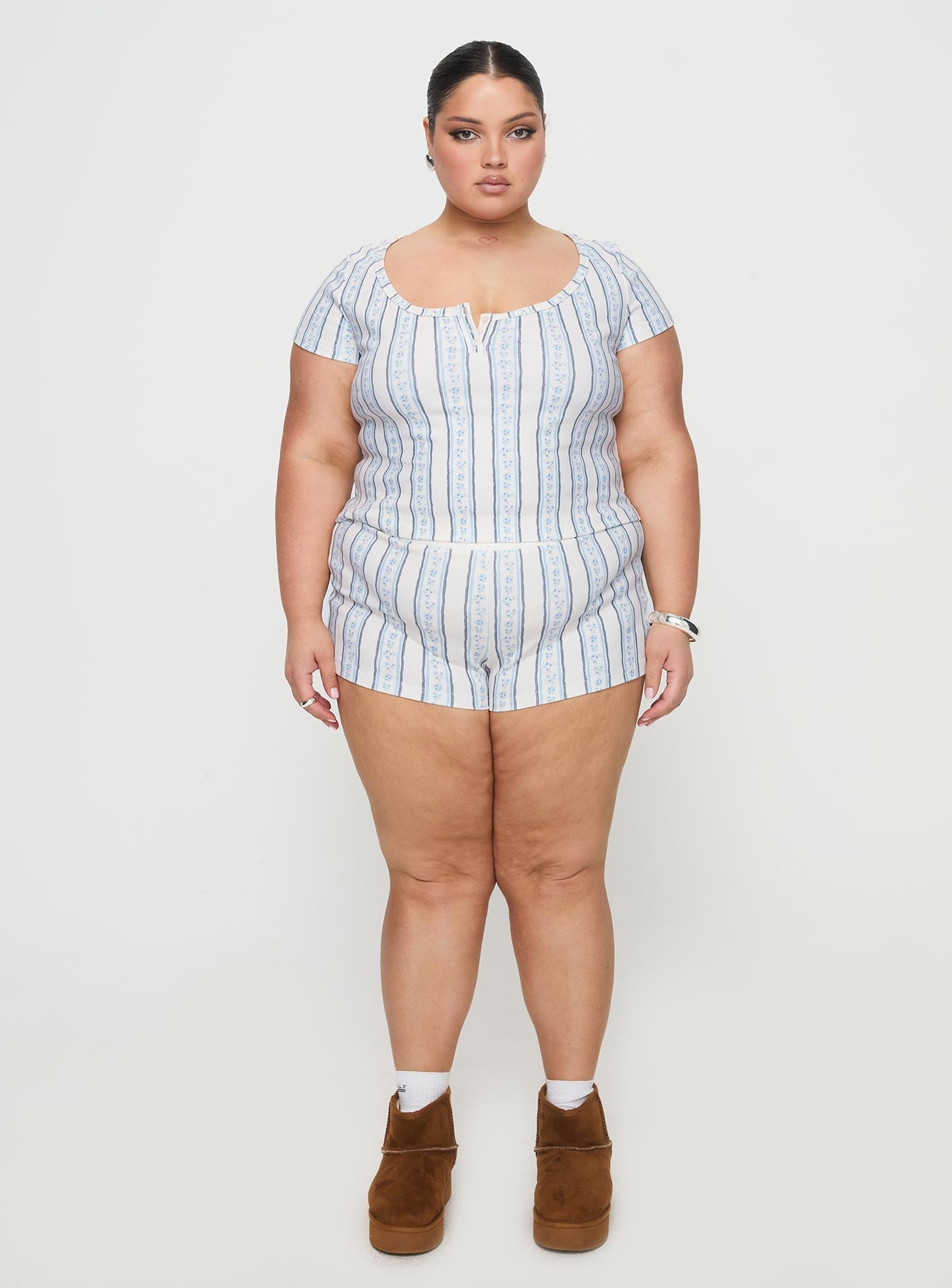 Yearning Rib Sleep Set Multi Curve