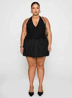 Mixie Halter Romper Black Curve