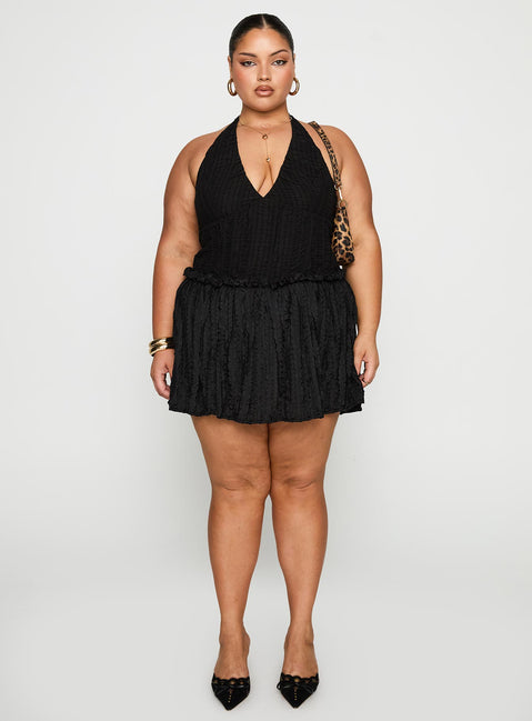 Mixie Halter Romper Black Curve