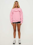 Princess Polly Classic Crew Neck Sweatshirt Bubble Text Pink