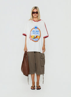 Del Mar Surf Club Oversized Grafik-T-Shirt Weiß / Mehrfarbig